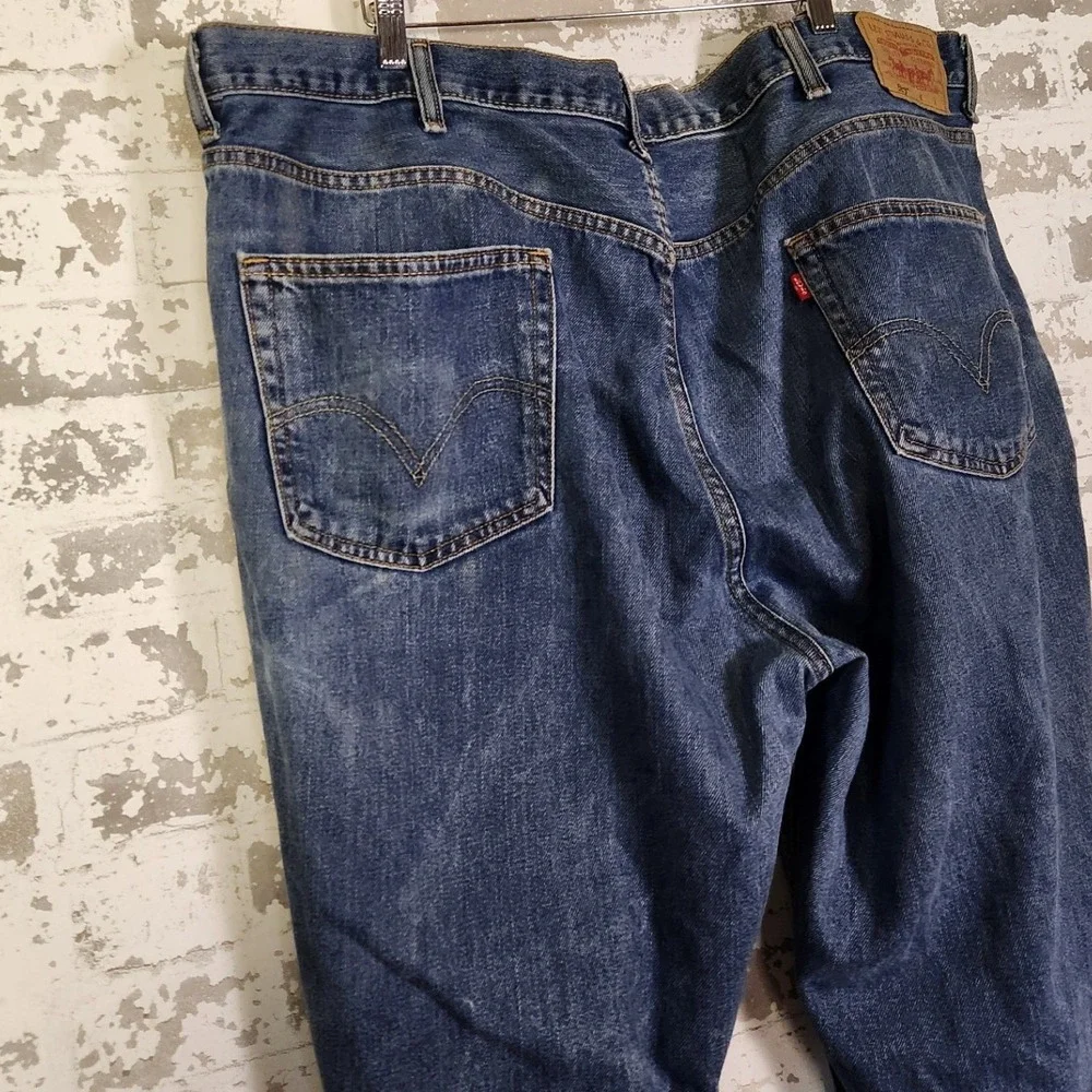 Levi's 550 Relaxed Fit Straight Blue Denim Jeans Men Big & Tall 46x30 Light Wash